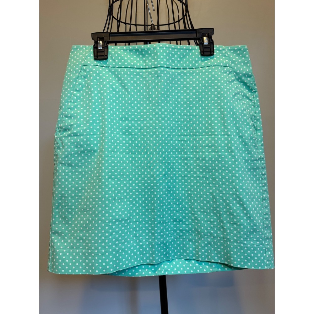 Ann Taylor Madison Skirt Green Polka Dot Pencil Skirt Size 2